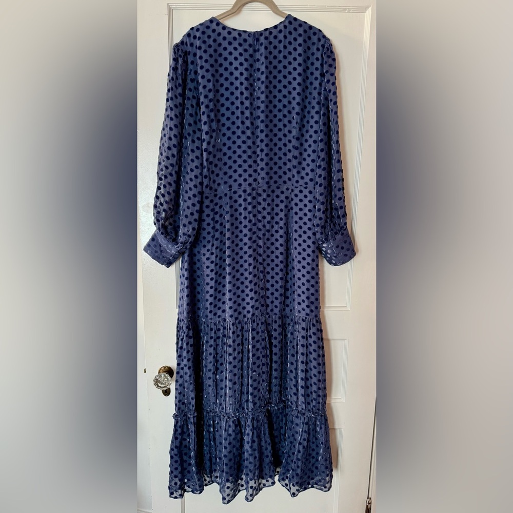 RIXO Elsie - Steel Blue Spot Dress - Picture 6 of 6